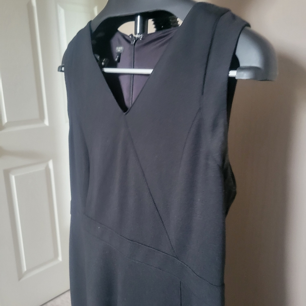 Black Talbots Ponte knit dress w ruffled hem, Size 12P
